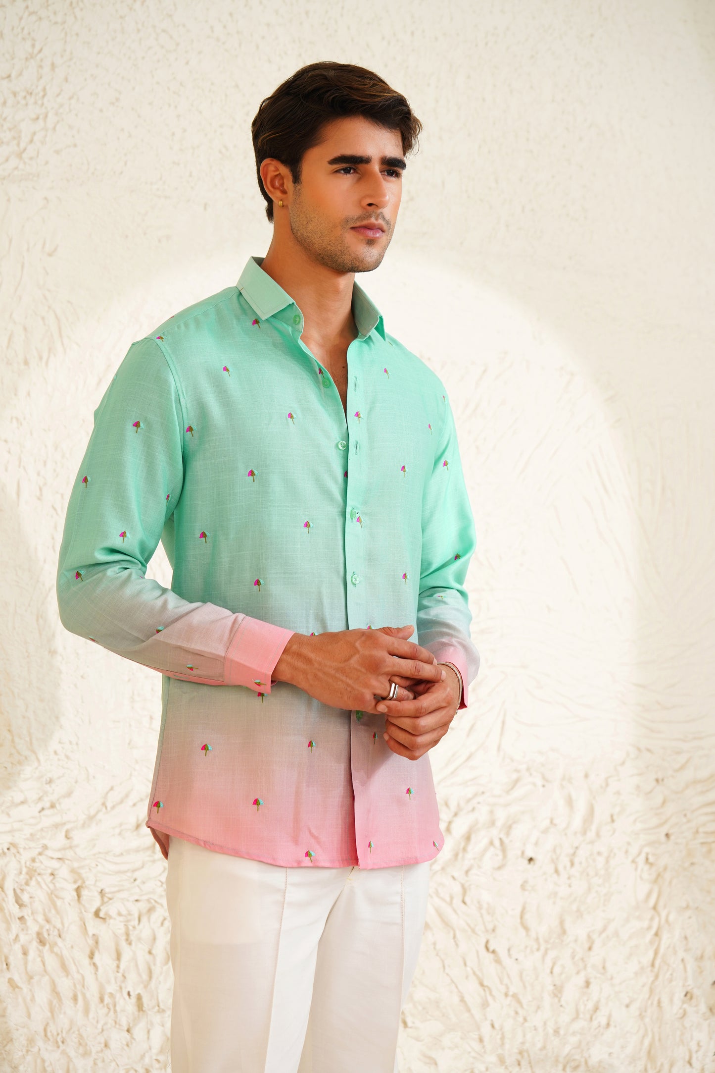 Rain Check Embroidery - Linen Shirt