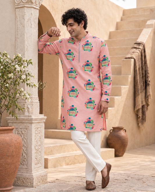 Tequila Theme - Silk Kurta