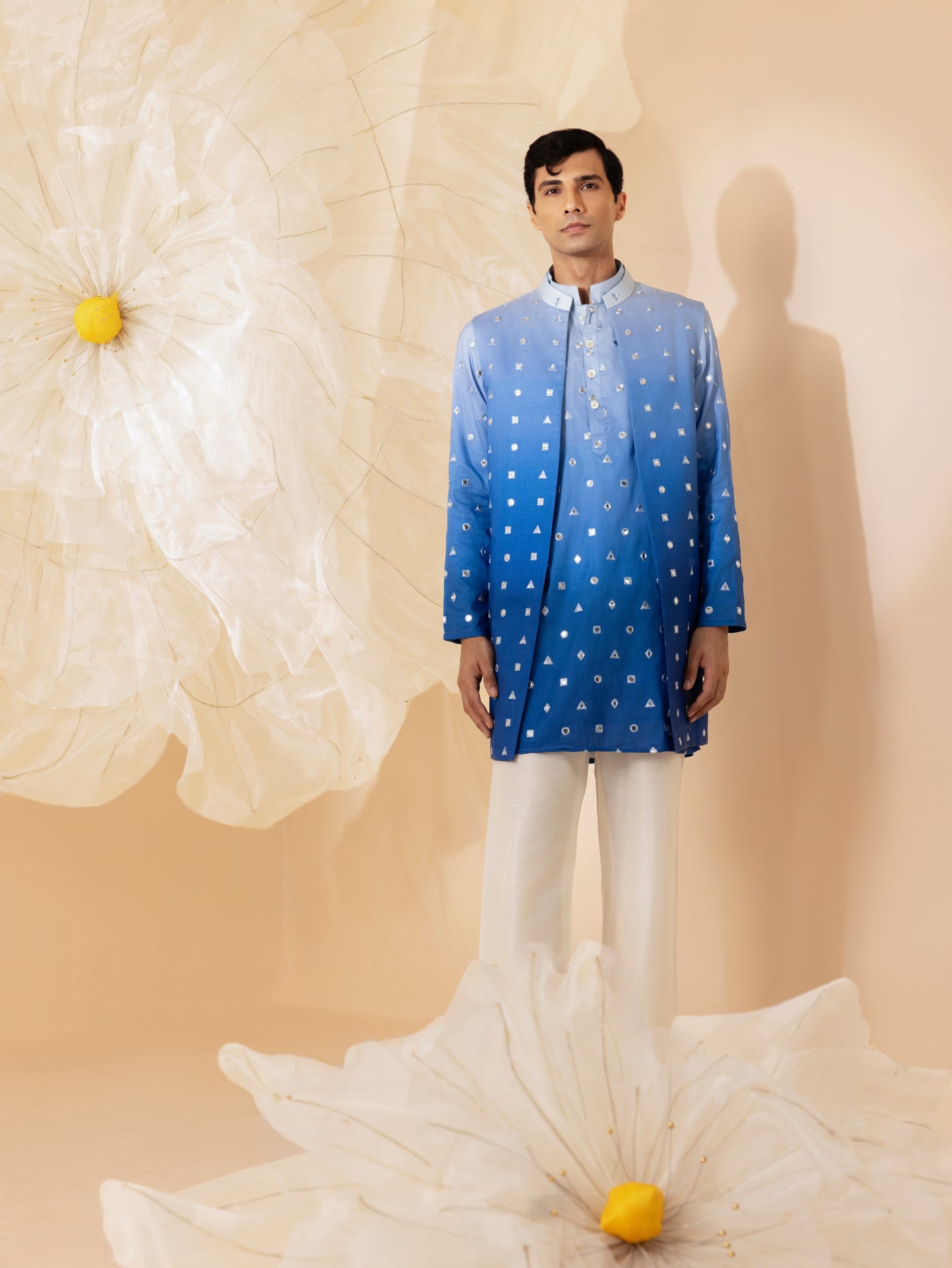 Falak - Silk Embroidery Nehru Jacket Set