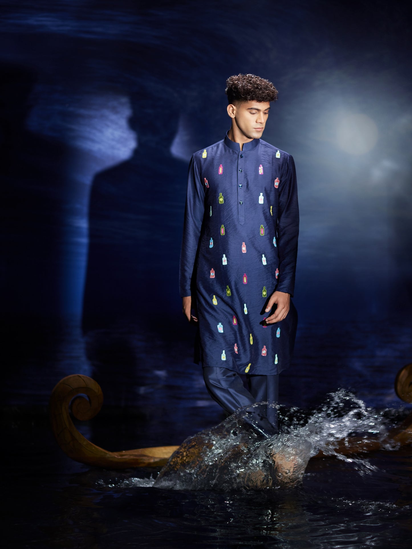 Jashan - Sequins - Hand Embroidery Chanderi Kurta Set