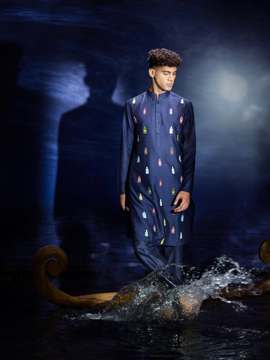 Jashan - Sequins - Hand Embroidery Chanderi Kurta Set