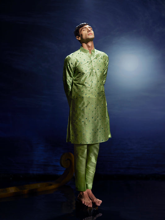 Gehriyan - Mirror Silk Kurta Set