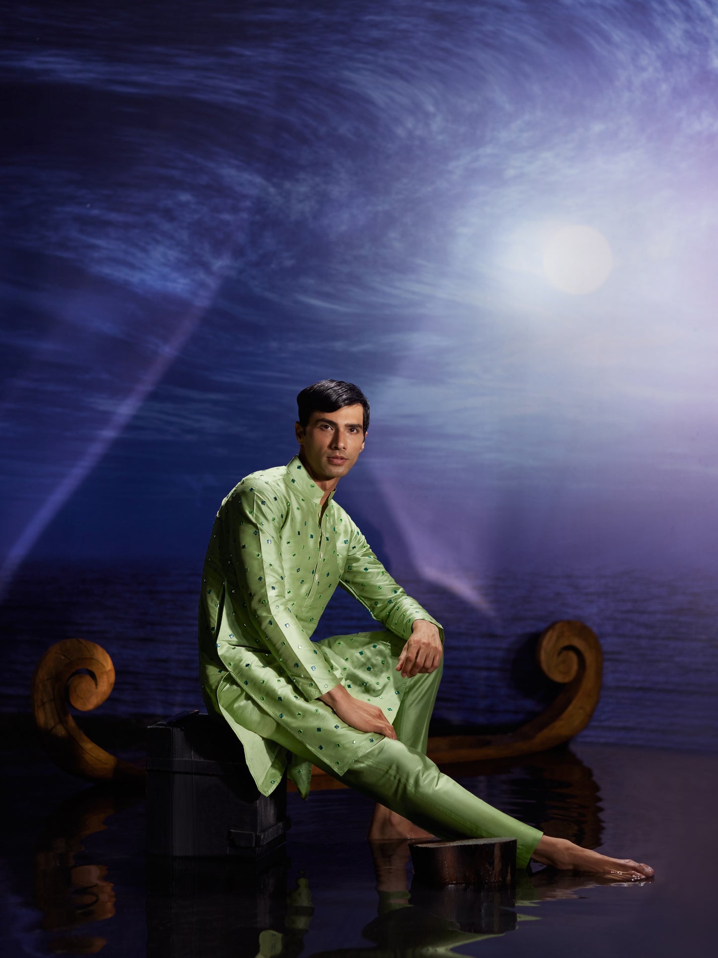 Gehriyan - Mirror Silk Kurta Set