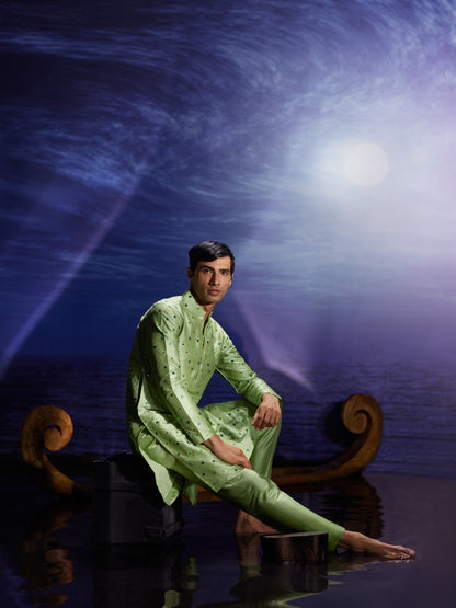Gehriyan - Mirror Silk Kurta Set