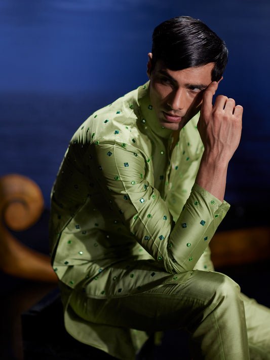 Gehriyan - Mirror Silk Kurta Set