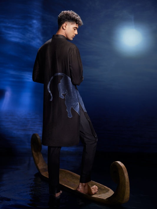 Raat - Sequins Hand Embroidery Chanderi Kurta Set