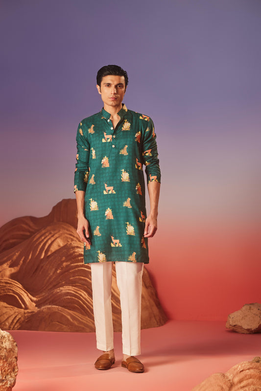 Tropical Tail - Silk Kurta