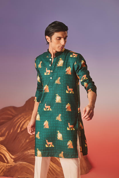 Tropical Tail - Silk Kurta