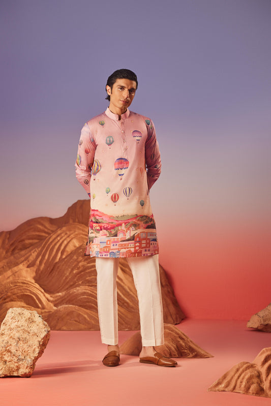 Skyline Serenity - Silk Kurta