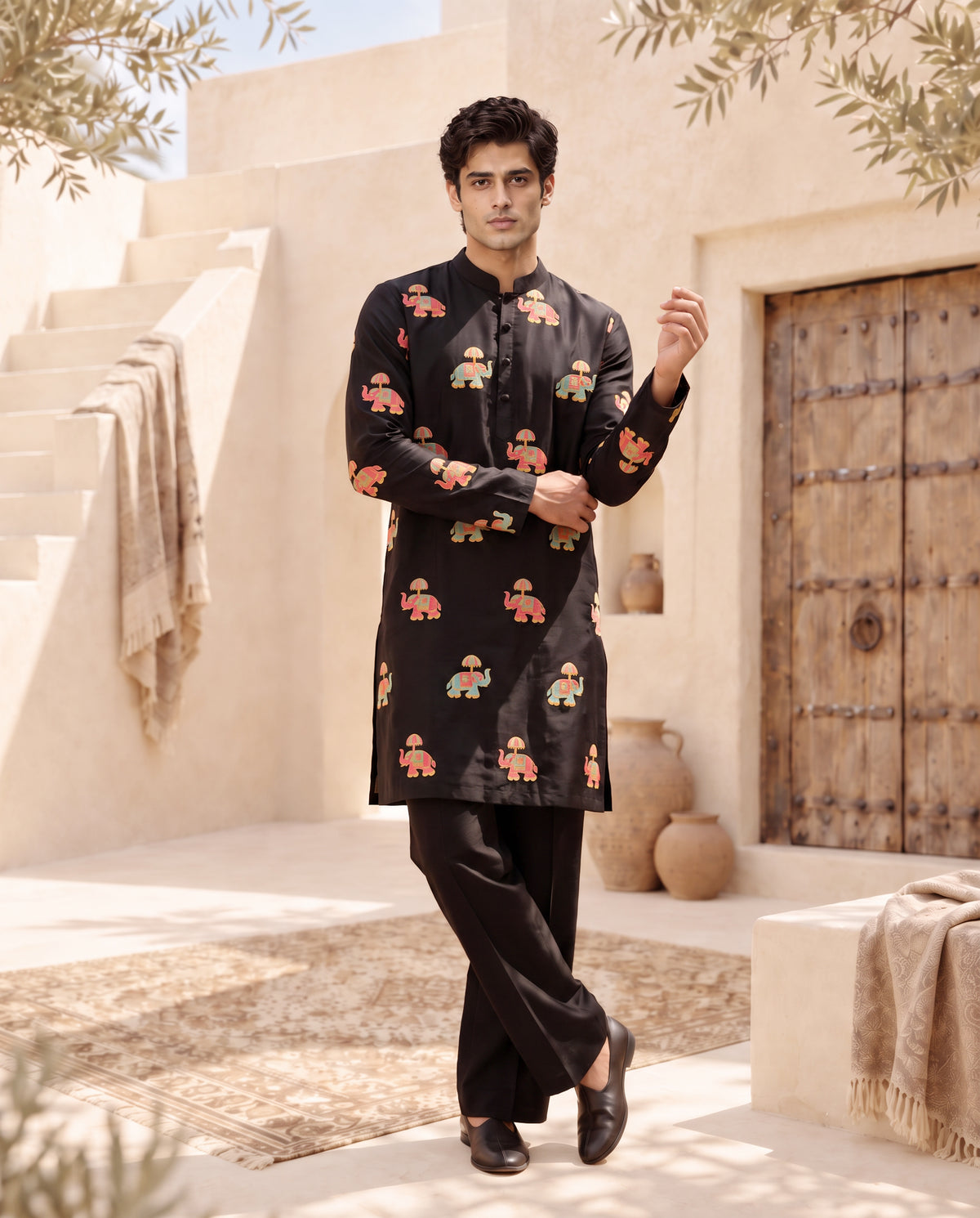 Bnajara - Silk Embroidery Kurta Set
