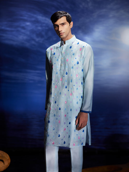 Boondein - Sequins - Hand Embroidery Chanderi Kurta Set