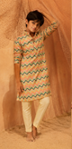 Spring Day -  Printed Silk kurta Set For Kids