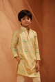 Flying Horses - Printed Silk Kurta Set For Kids