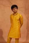 Yellow Tagai Kurta - Silk Kurta Set For Kids