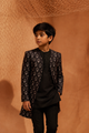 Black Amber Indo Western - Set For Kids