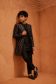 Black Amber Indo Western - Set For Kids
