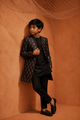 Black Amber Indo Western - Set For Kids