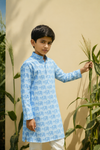 Elephant  - Printed Silk Kurta Set For Kids