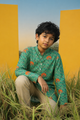 Tiger Land -Printed  Silk Kurta Set For Kids