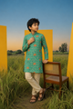 Tiger Land -Printed  Silk Kurta Set For Kids