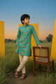 Tiger Land -Printed  Silk Kurta Set For Kids