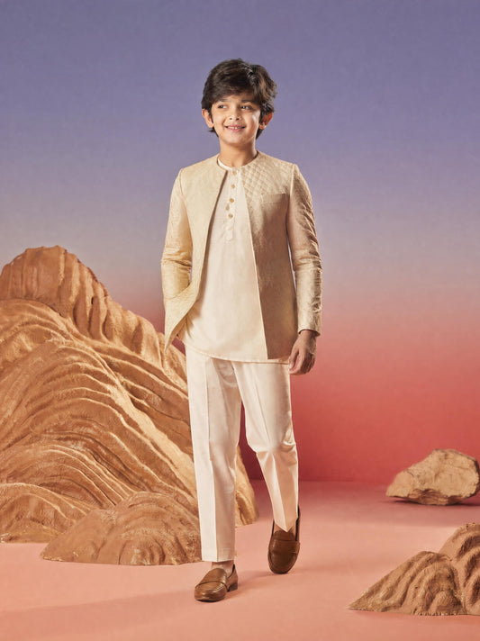 Elaan - Silk Embroidery - Indo Western Set For Kids
