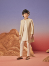 Elaan Long Jacket - Silk Embroidery Indo Western Set For Kids