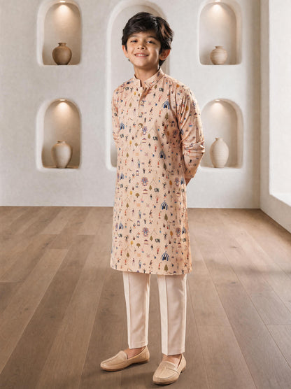 Circus Flair - Silk Kurta Set For Kids
