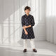 Midnight blossom - Silk Kurta Set For Kids