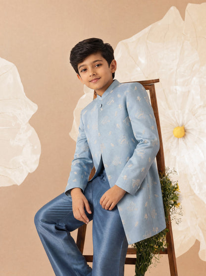Parinda Silk Embroidery Indo Western - Set For Kids