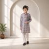 Voilet Loom Silk Kurta - Set For Kids
