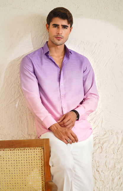 Lilac Dusk   - Linen Shirt