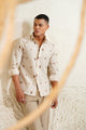 Coffee & Croissant - Embroidery Linen Shirt