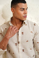 Coffee & Croissant - Embroidery Linen Shirt