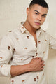 Coffee & Croissant - Embroidery Linen Shirt