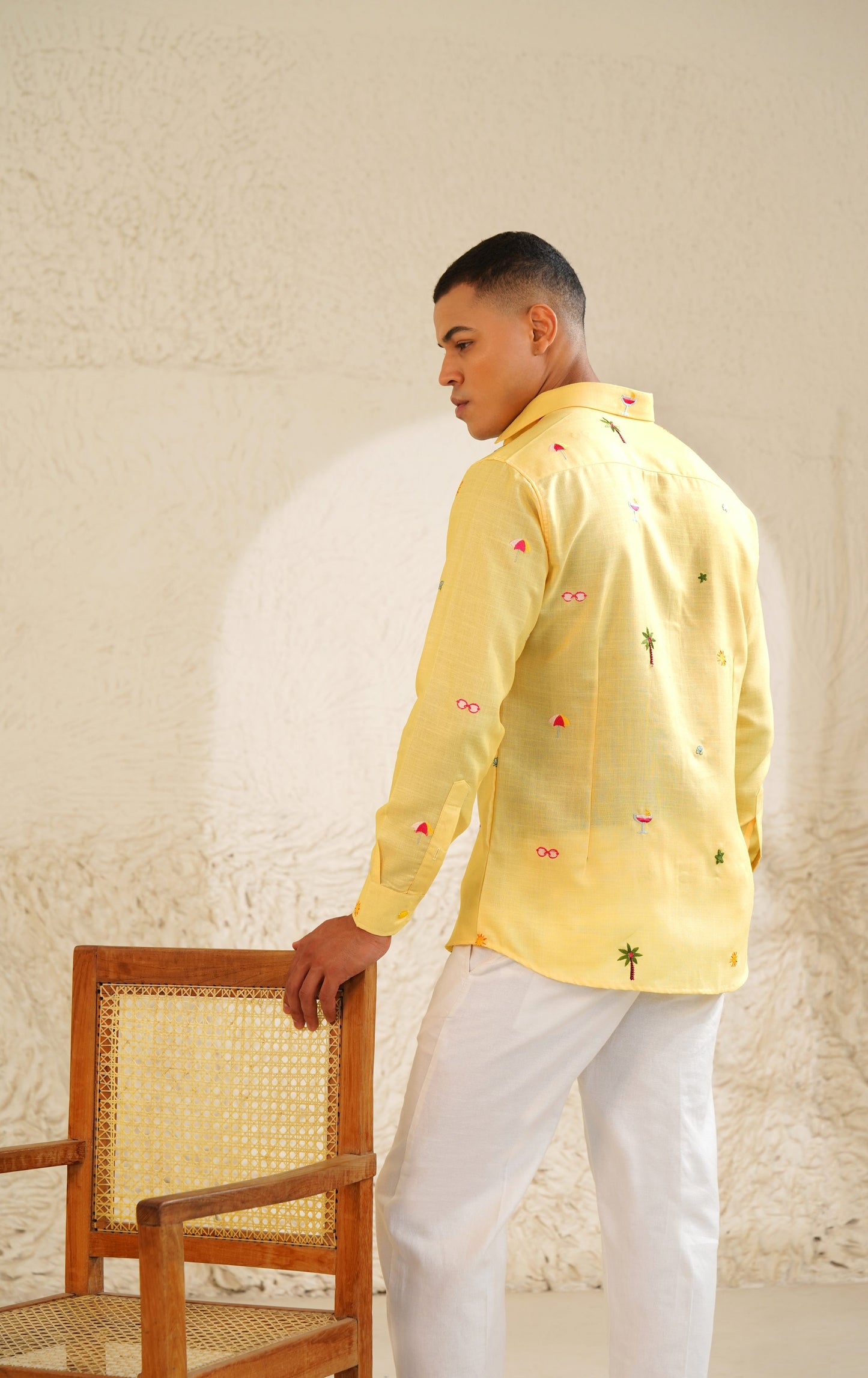 Sand and Sip - Embroidery Linen Shirt