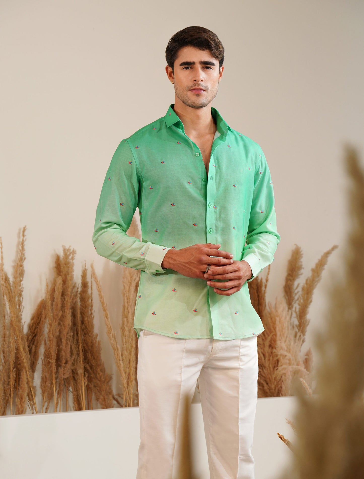 Meadow Drift  - Embroidery Linen Shirt