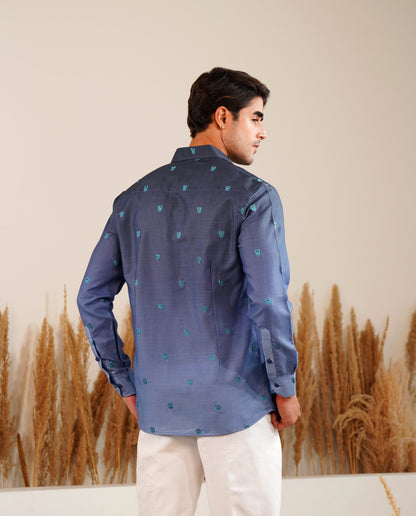 Owl Hour - Embroidery Linen Shirt