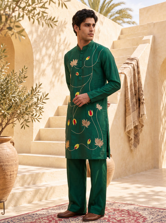 Panna - Silk Embroidery Kurta Set