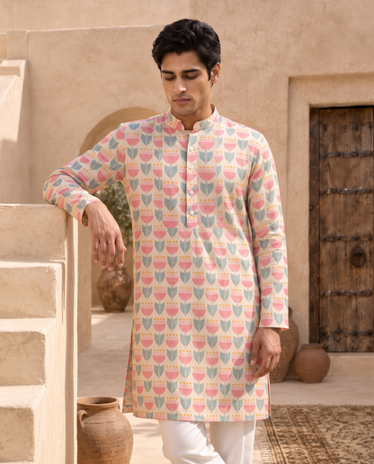 Pink Blush - Silk Kurta