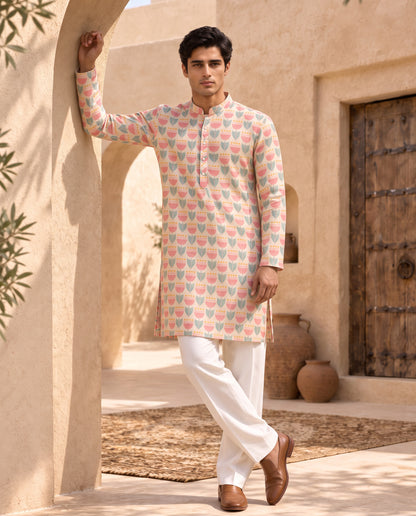 Pink Blush - Silk Kurta