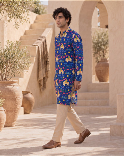 Midnight Safari - Silk Kurta