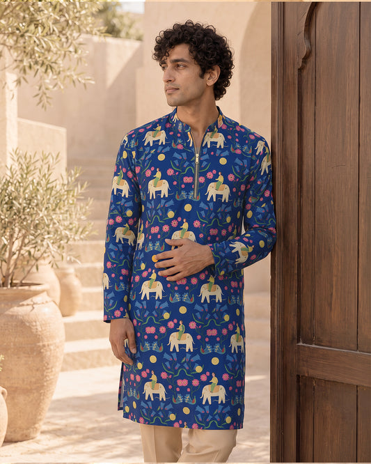 Midnight Safari - Silk Kurta