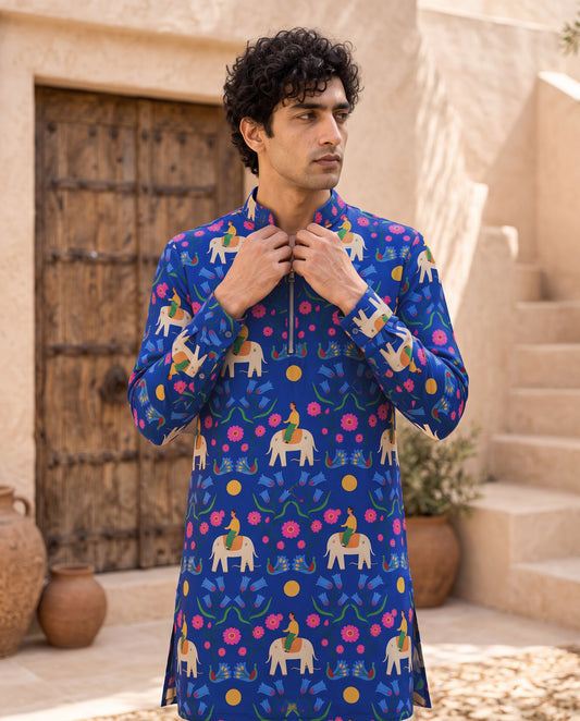 Midnight Safari - Silk Kurta