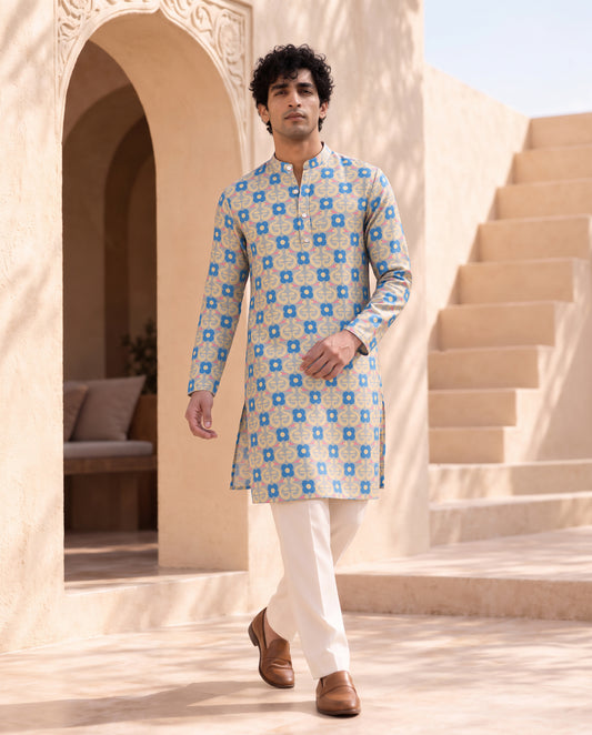 Swan Symphony - Silk Kurta