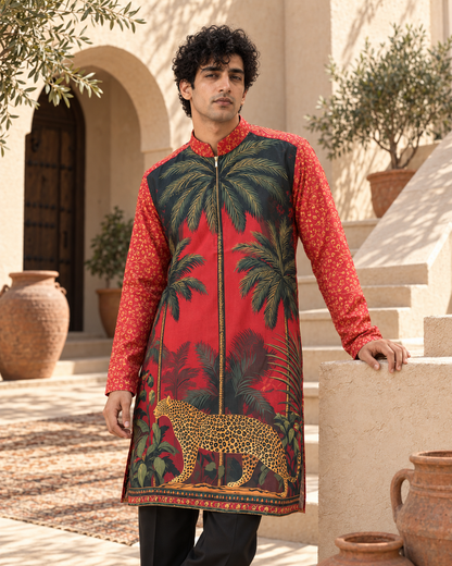 The Tropic Roar - Silk Kurta