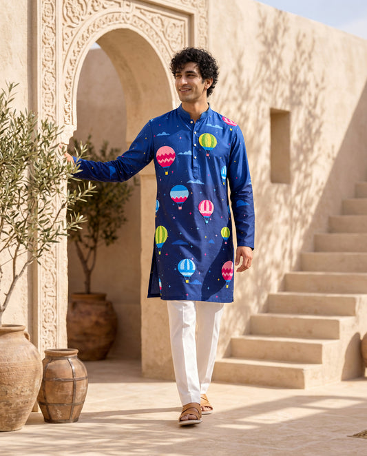 Sky High - Silk Embroidery Kurta Set