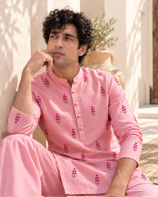 Gulrez - Silk Embroidery Kurta Set