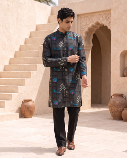 Peacock Arch - Silk Kurta