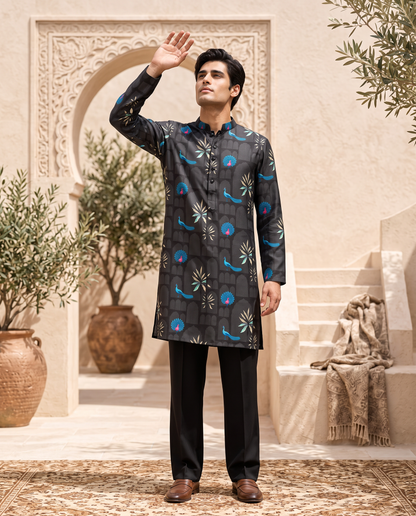 Peacock Arch - Silk Kurta